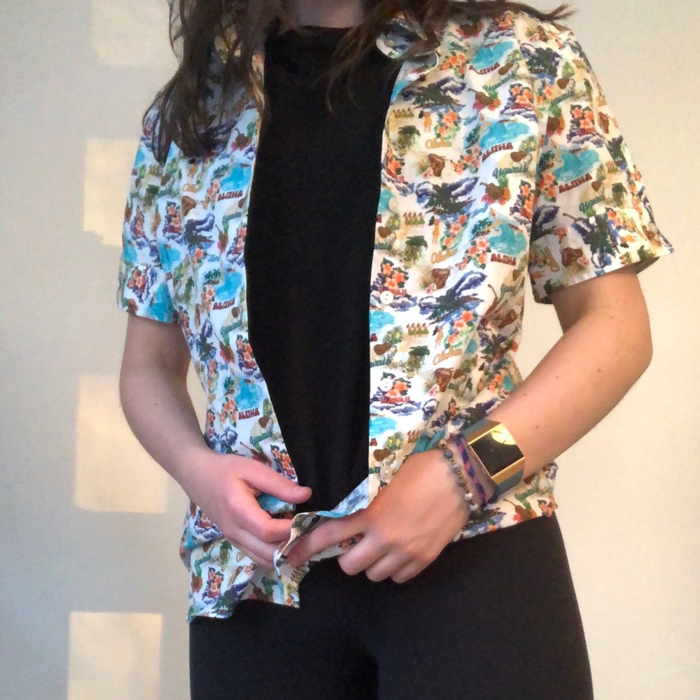 Giangi Napoli Tropical Print Button Up